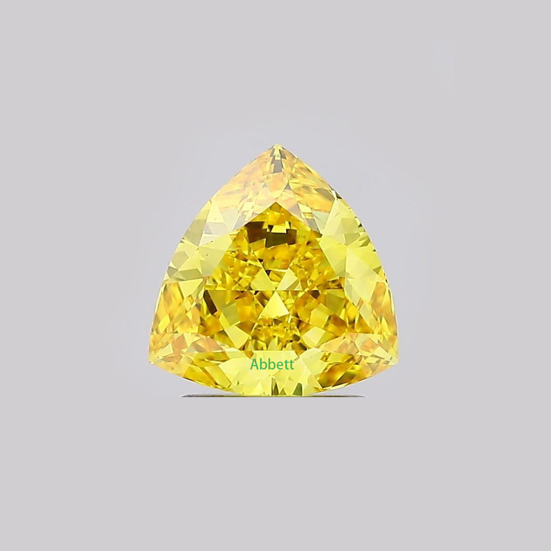Trillion lab grown yellow diamond