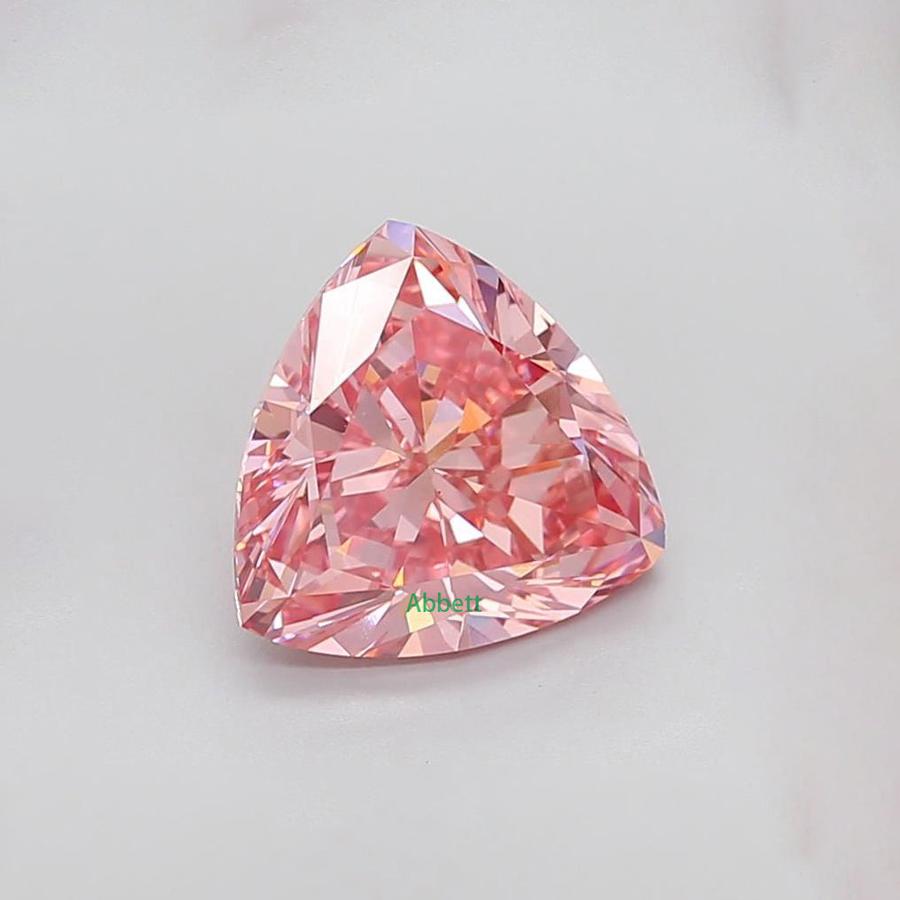 Trillion lab grown pink diamond