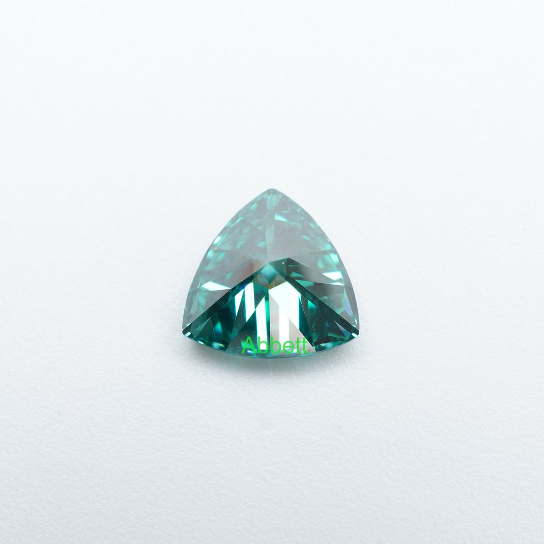 Trillion green moissanite