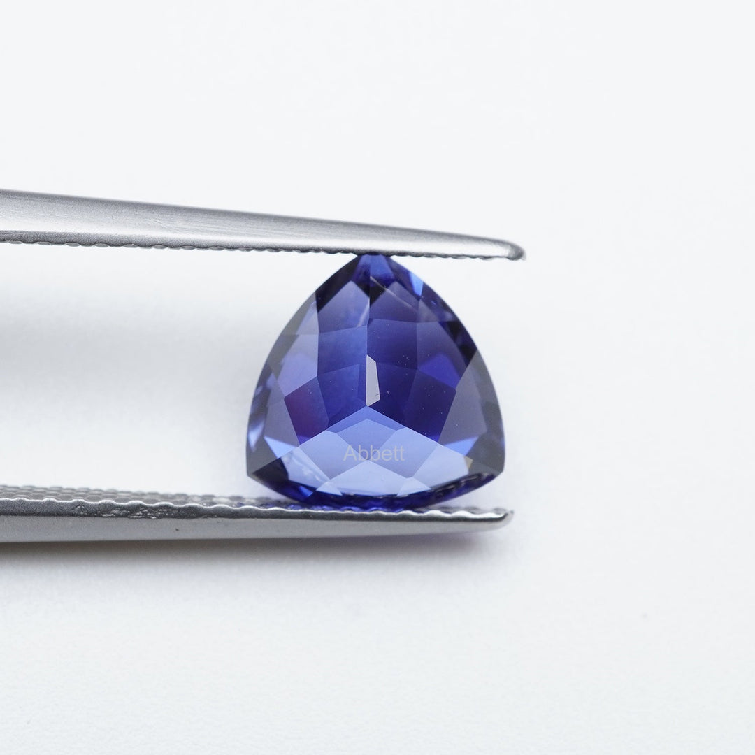 Trillion lab grown blue sapphire