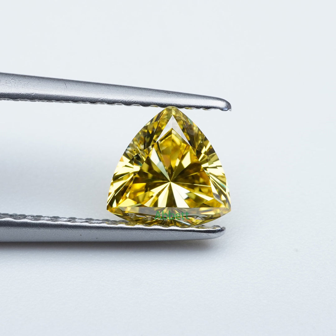 Trillion lab grown yellow diamond