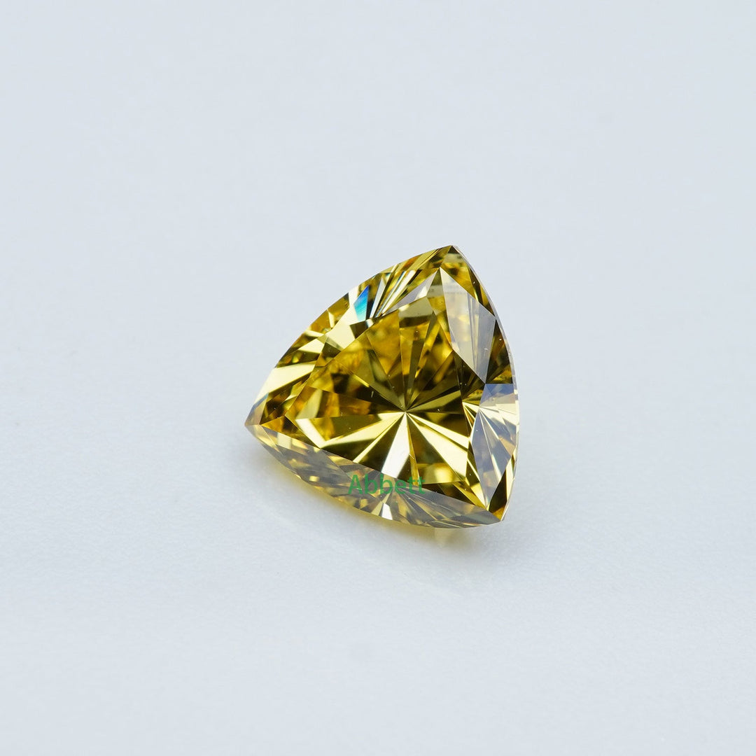 Trillion lab grown yellow diamond