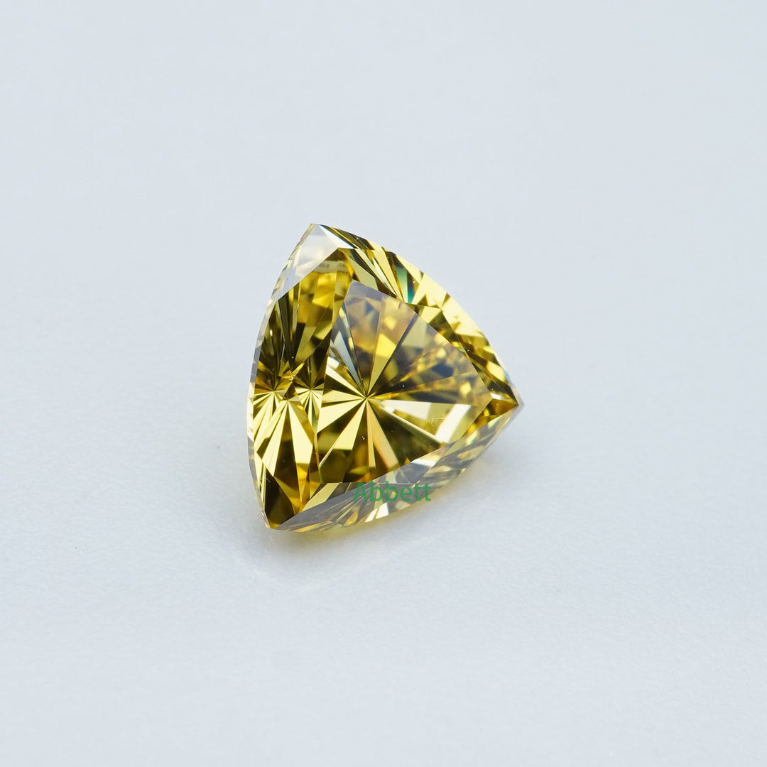 Trillion lab grown yellow diamond