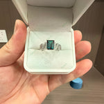 Load image into Gallery viewer, Vintage Art Deco Lab-Grown Alexandrite Zigzag Ring | 1.78ct Emerald Cut Geometric Diamond Band