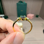 Vintage Inspired Lab Alexandrite Ring | 1.0ct Oval 5x7mm Fine Milgrain & Diamond Accent Ring
