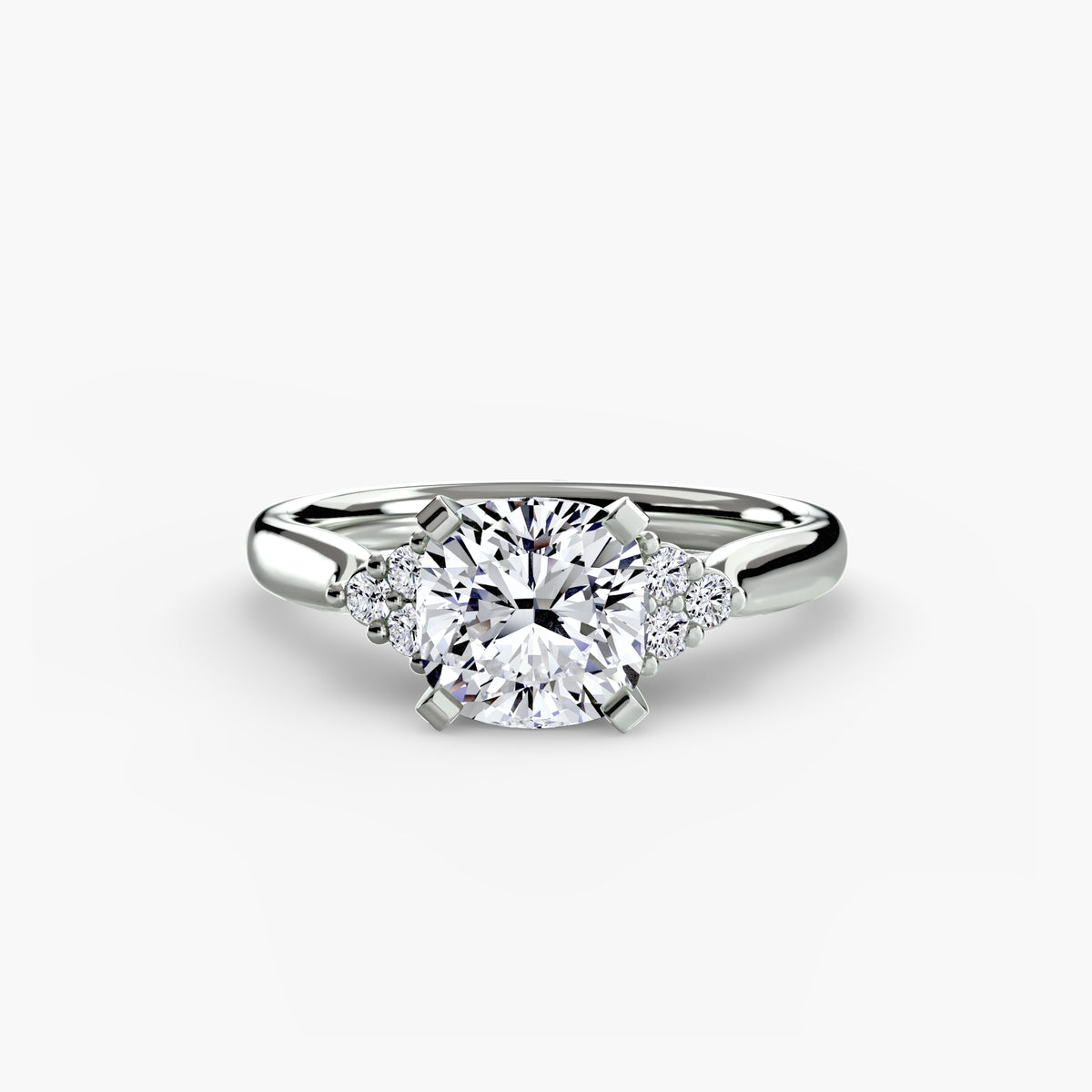 Solitaire with Cluster Shoulders 2