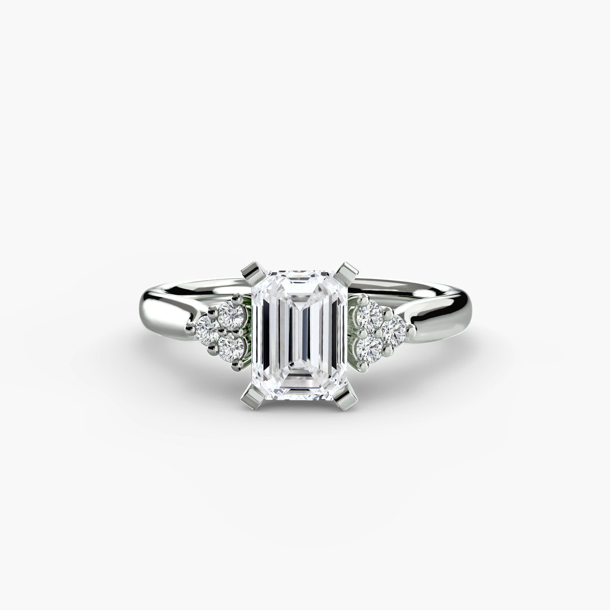 Solitaire with Cluster Shoulders 2