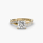 Load image into Gallery viewer, The Emerald Twist Pavé Ring
