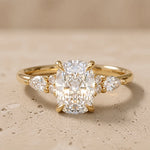 Elongated Cushion Lab-Grown Diamond Cluster Engagement Ring