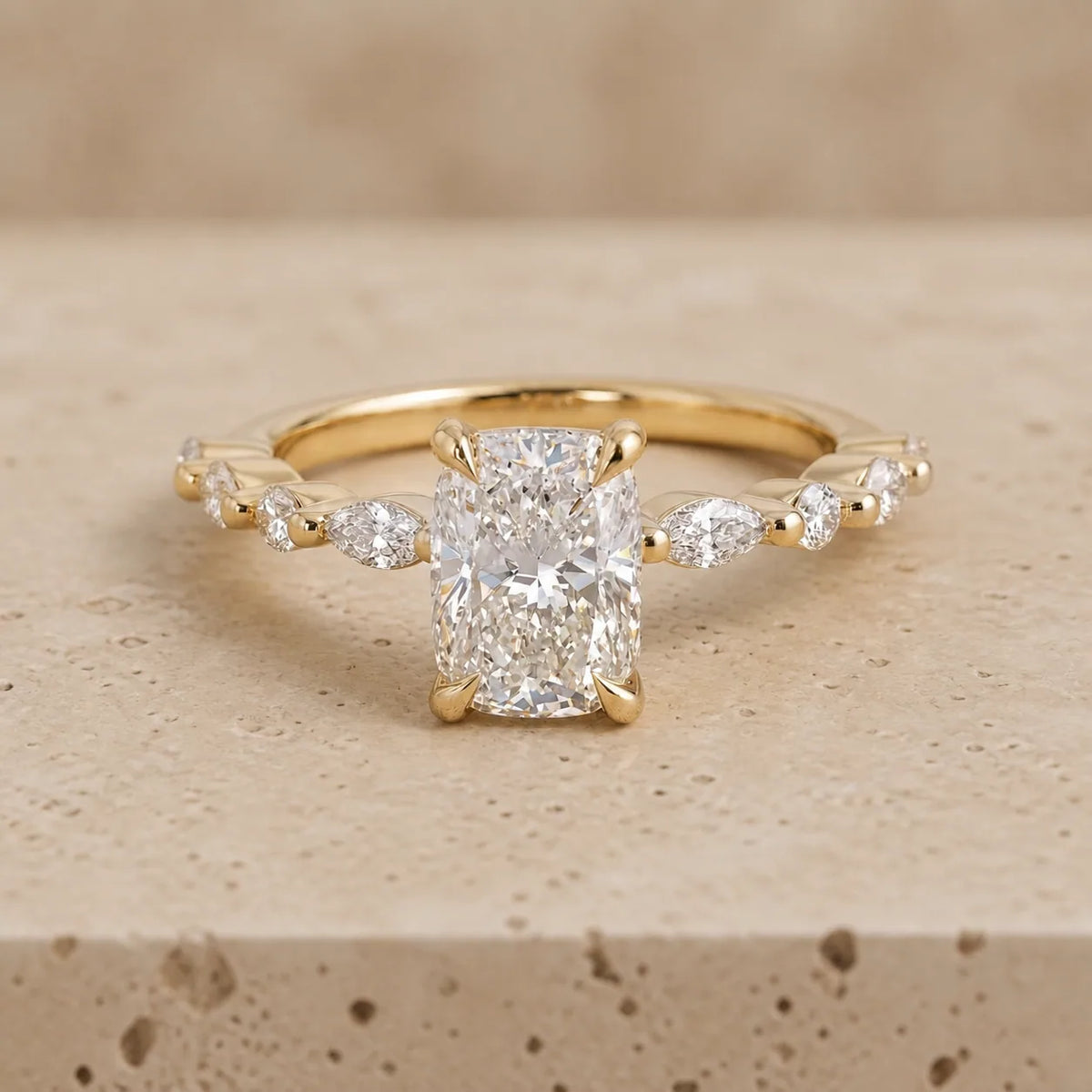 Elongated Cushion Lab-Grown Diamond Engagement Ring