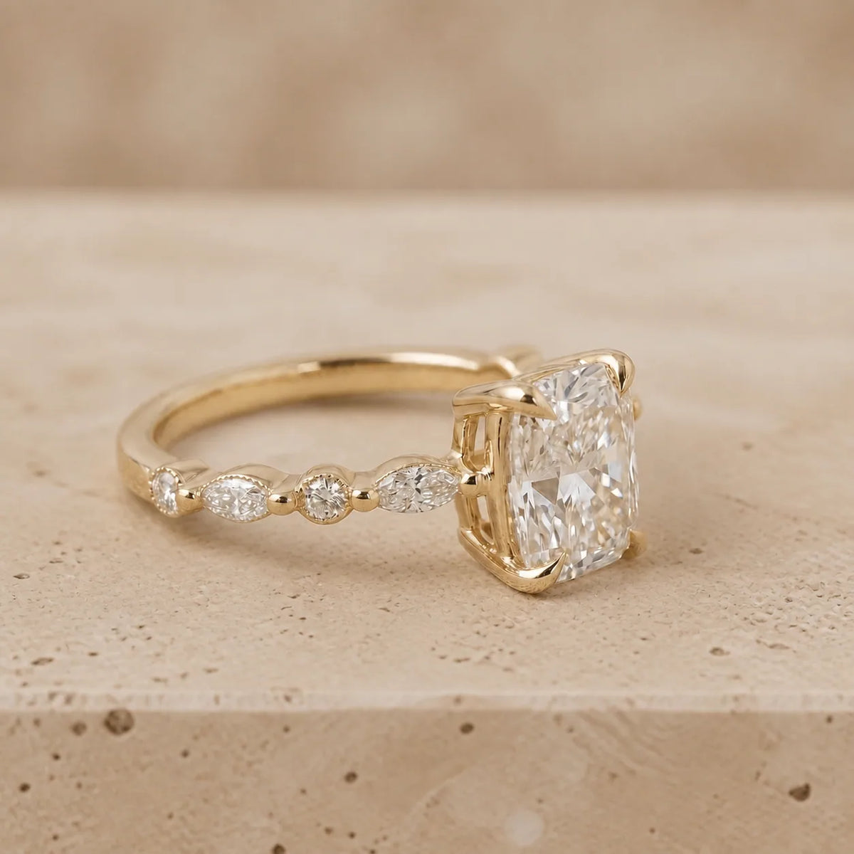 Elongated Cushion Lab-Grown Diamond Engagement Ring