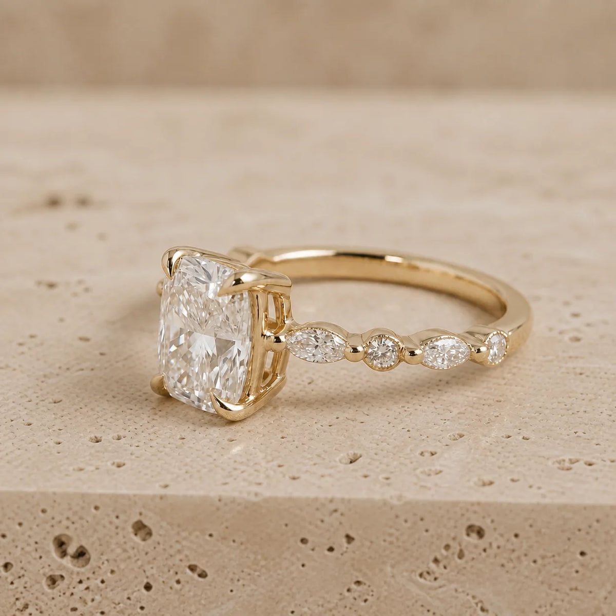 Elongated Cushion Lab-Grown Diamond Engagement Ring