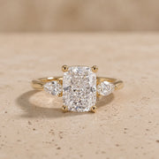 Elongated Cushion Lab-Grown Diamond Three-Stone Engagement Ring