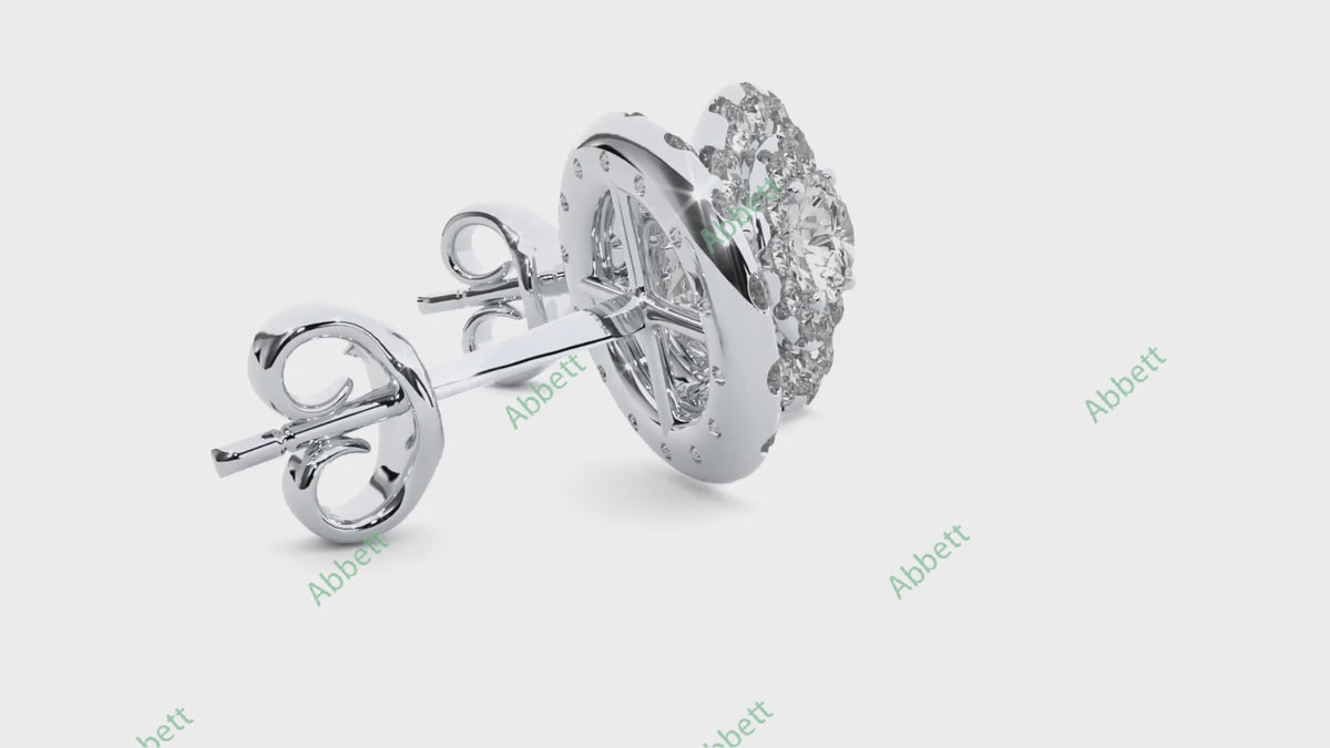 Double Halo Stud Earring STDO008