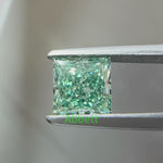 Load and play video in Gallery viewer, Square princess lab grown green diamond
