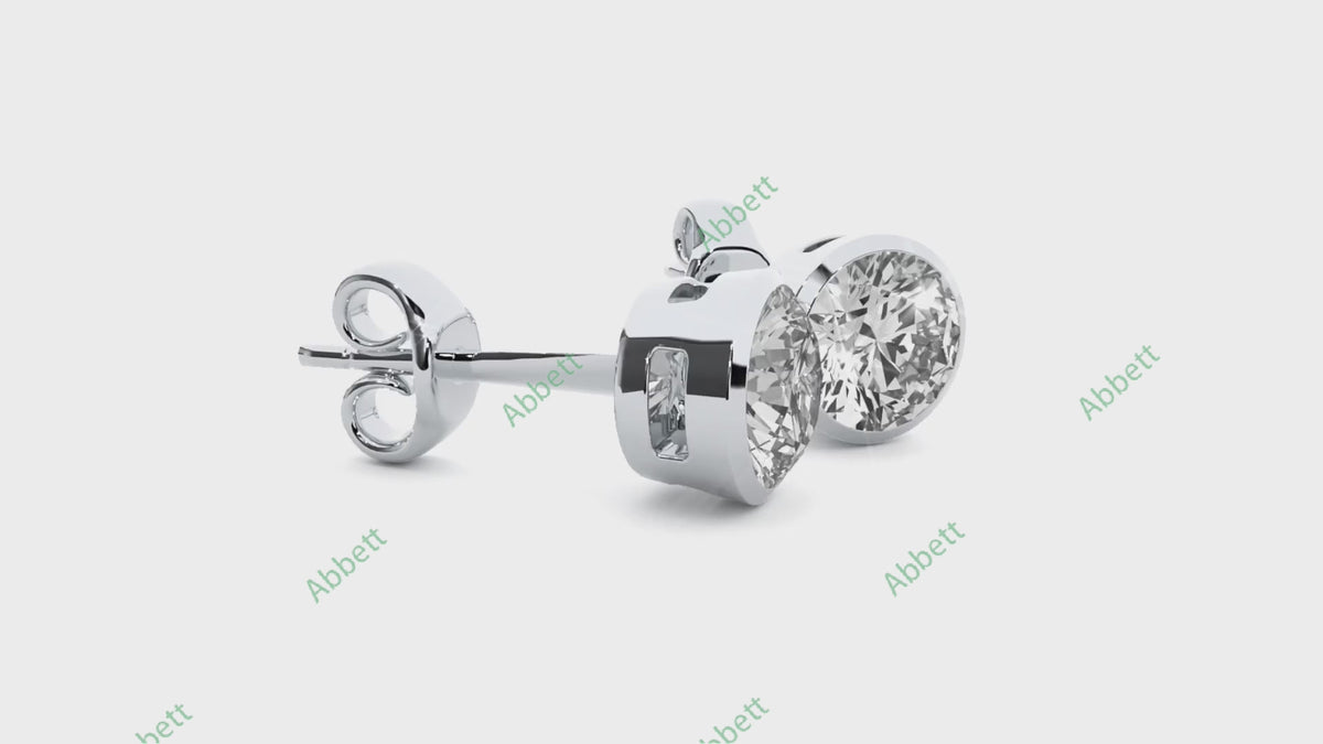Bezel Stud Earring ST003