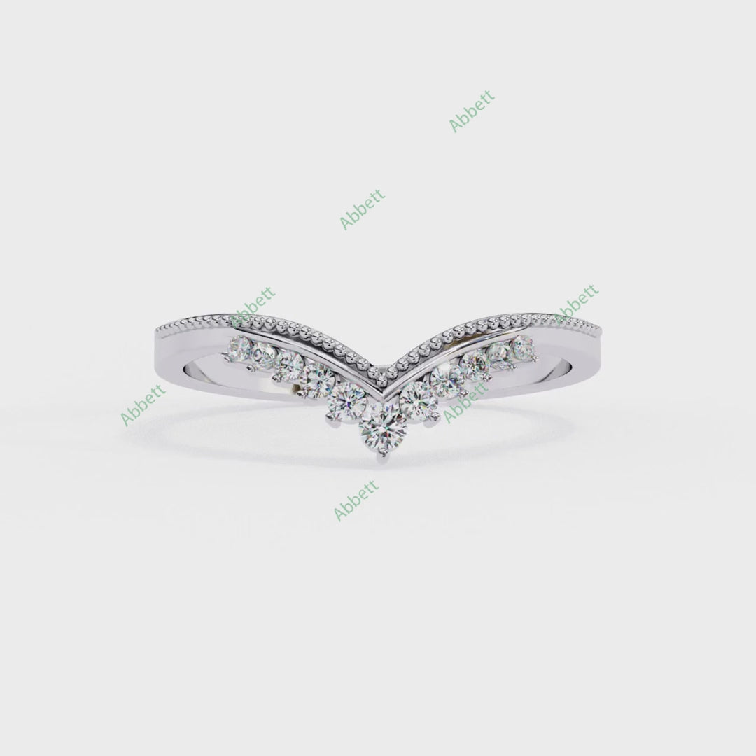 Chevron Wedding Band WECU1004