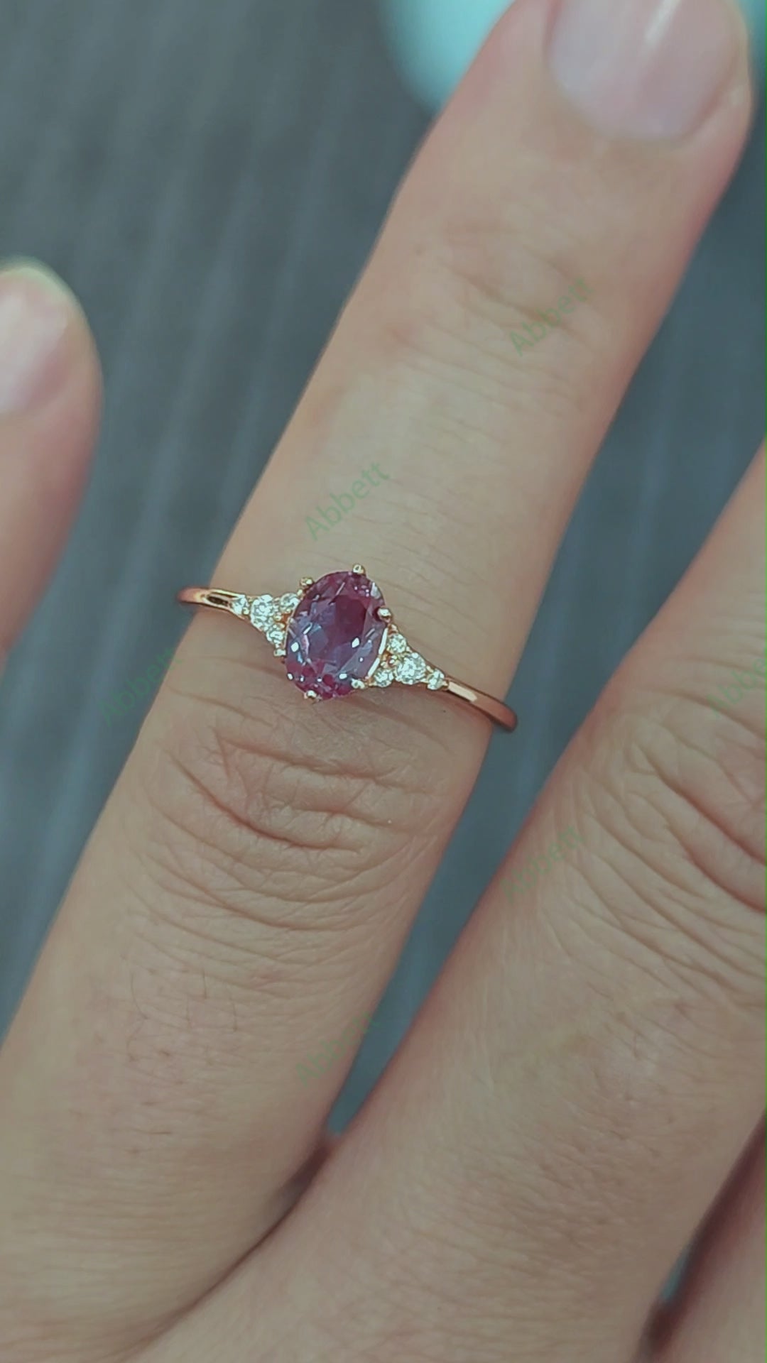 Dainty Oval Cut Lab-Grown Alexandrite Ring | 1.0ct Tiny Marquise Cluster Botanical Accents