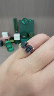 Toi et Moi Lab-Grown Alexandrite Ring | 5.3ct Emerald & Pear Cut Two-Stone Engagement Ring