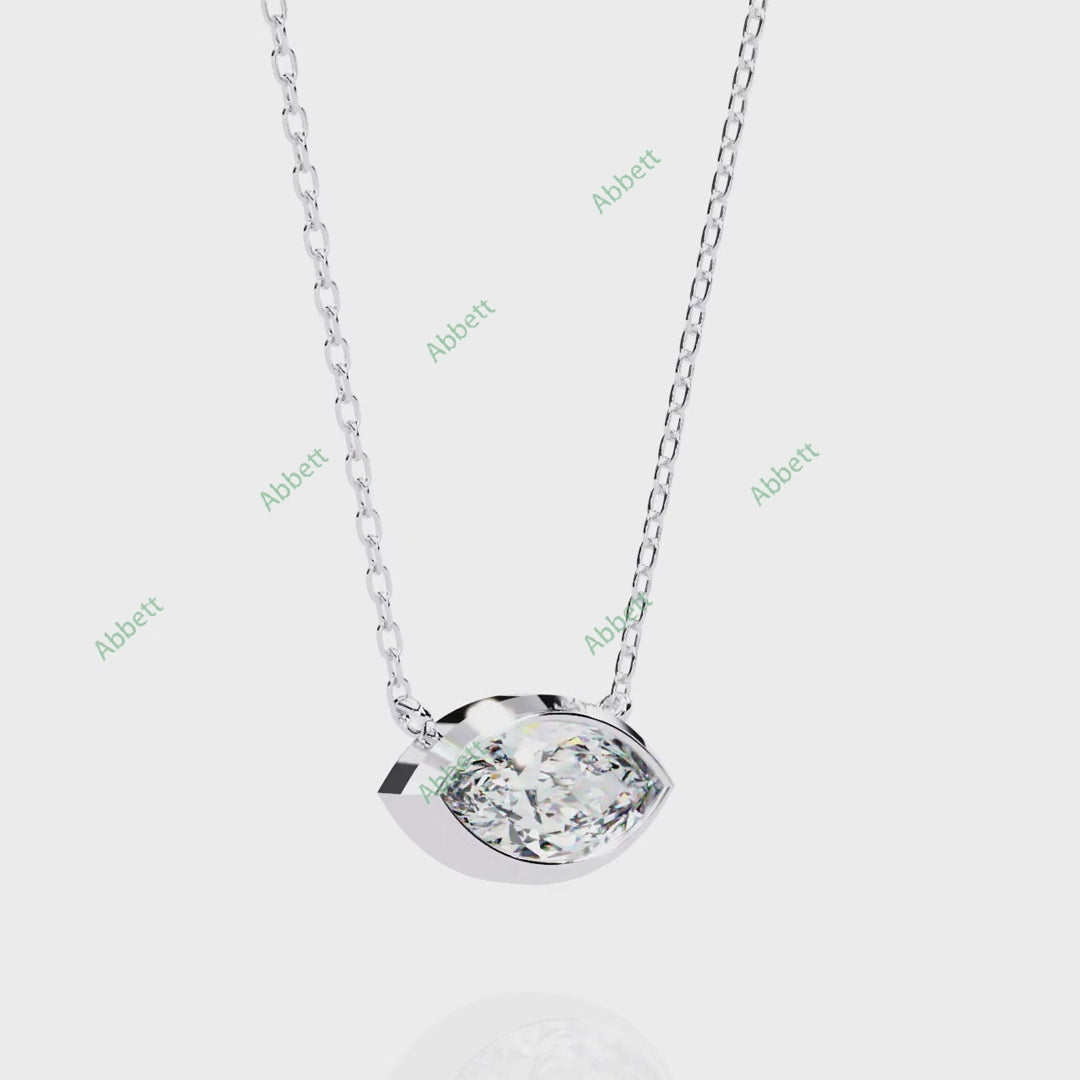 Bezel, East West Solitaire Pendant PE1592