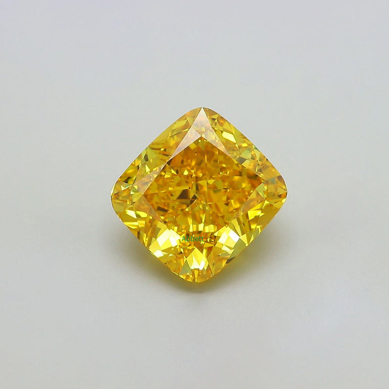 Cushion yellow VVS2-VS2 lab grown diamond