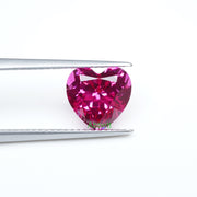 Heart lab grown hot pink sapphire