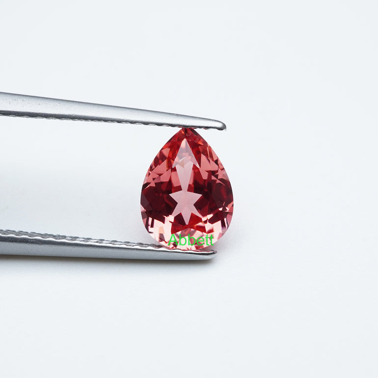 Pear lab grown padparadscha sapphire