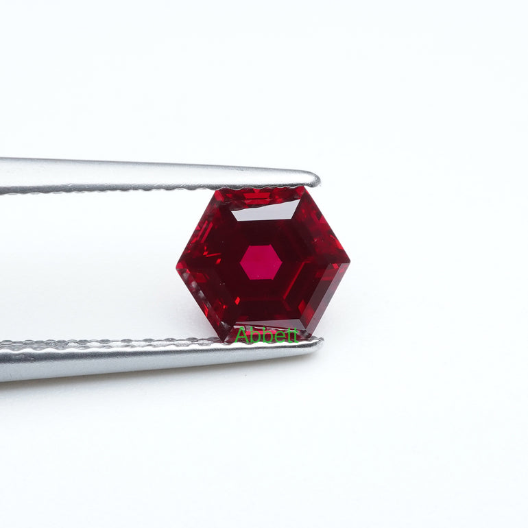 Hexagon lab grown ruby