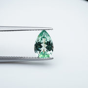 Pear lab grown green sapphire