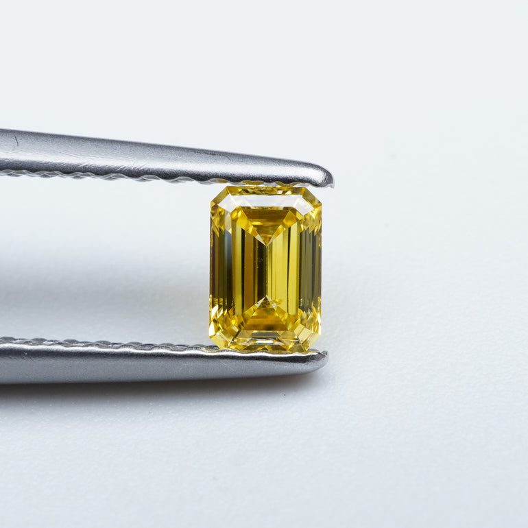 Emerald lab grown yellow diamond