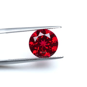 Round lab grown ruby