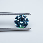 Round lab grown blue diamond