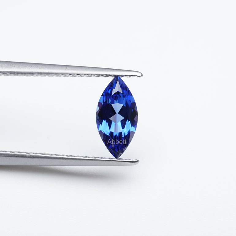 Marquise lab grown blue sapphire