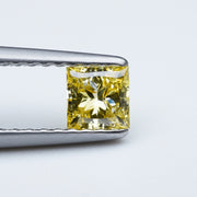 Princess lab grown yellow diamond