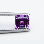 Asscher lab grown purple sapphire