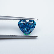 Heart lab grown blue diamond