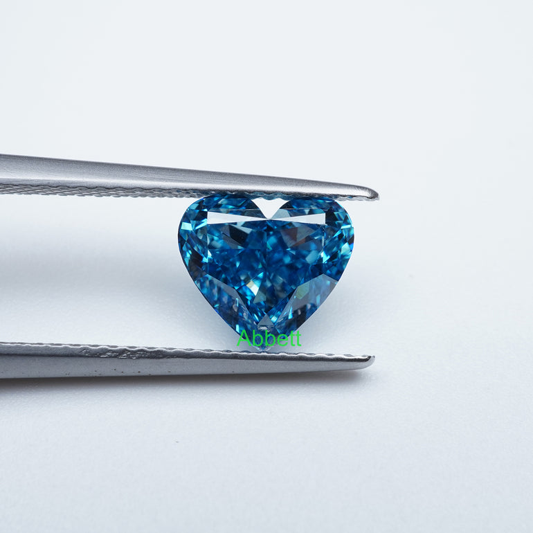 Heart lab grown blue diamond