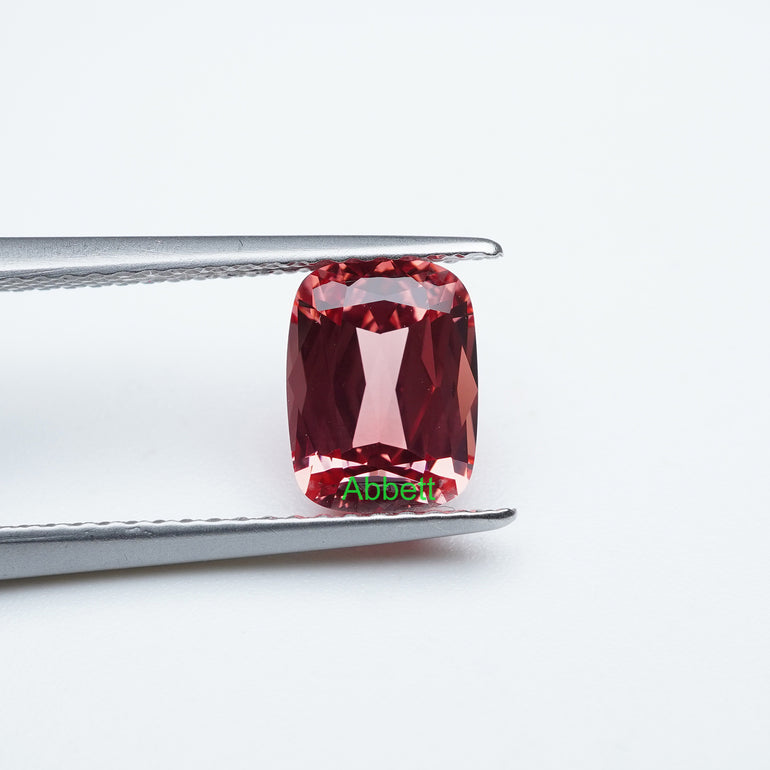 Antique cushion lab grown padparadscha sapphire