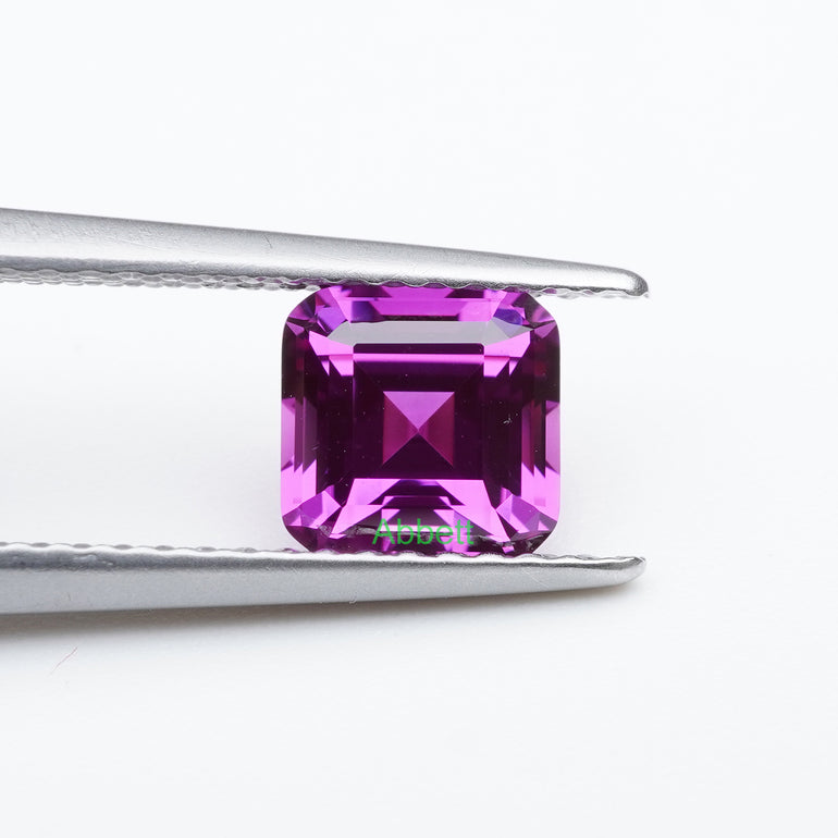 Asscher lab grown kunzite sapphire