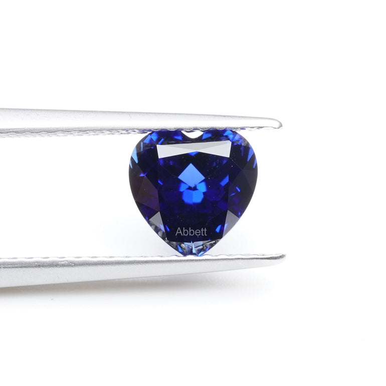 Heart lab grown blue sapphire