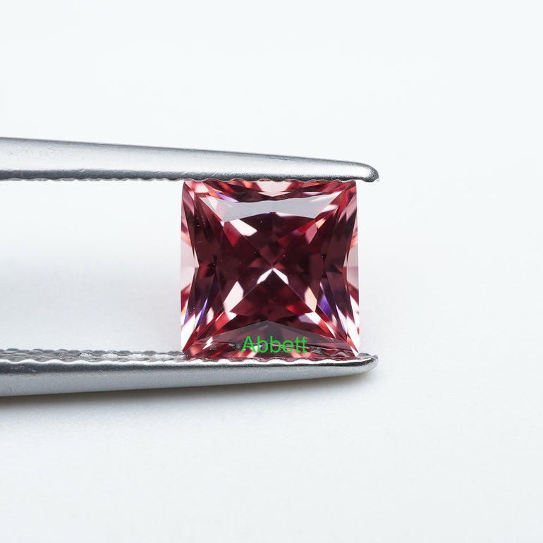 Square princess lab grown padparadscha sapphire