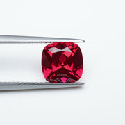 Cushion lab grown ruby