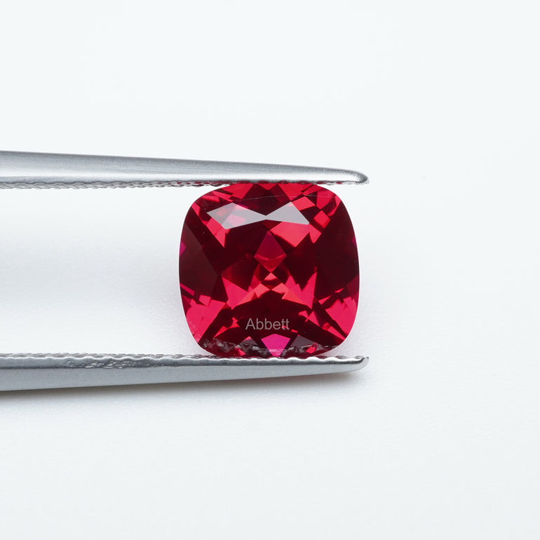 Cushion lab grown ruby