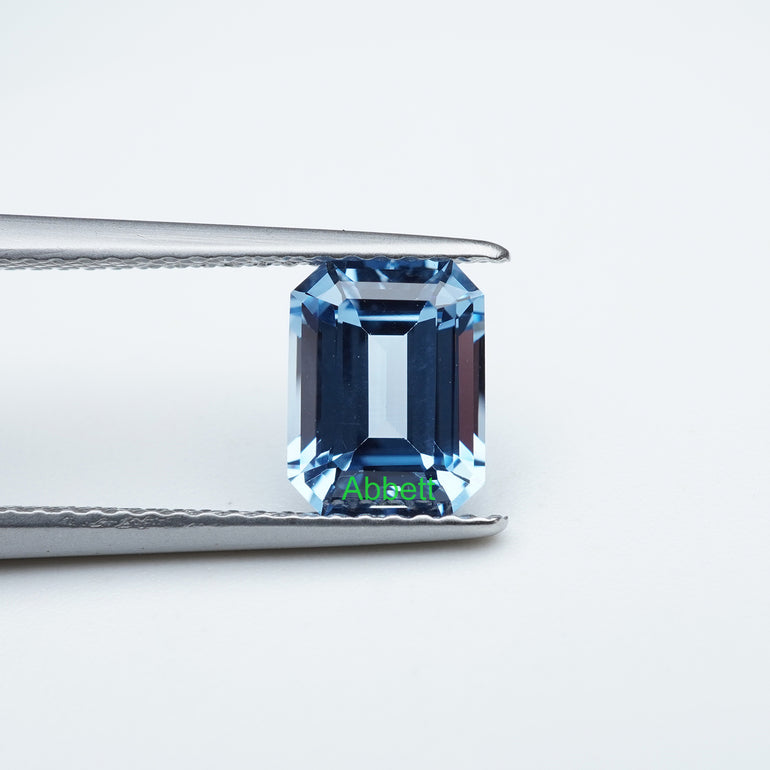 Emerald lab grown aqua spinel