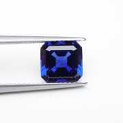Asscher lab grown blue sapphire