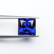 Square princess lab grown blue sapphire