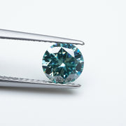 Round teal moissanite