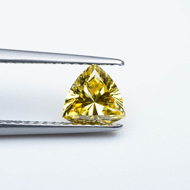 Trillion lab grown yellow diamond