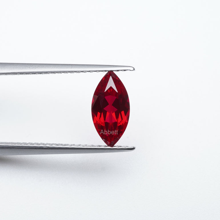 Marquise lab grown ruby
