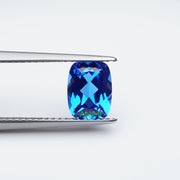 Antique cushion lab grown cobalt spinel